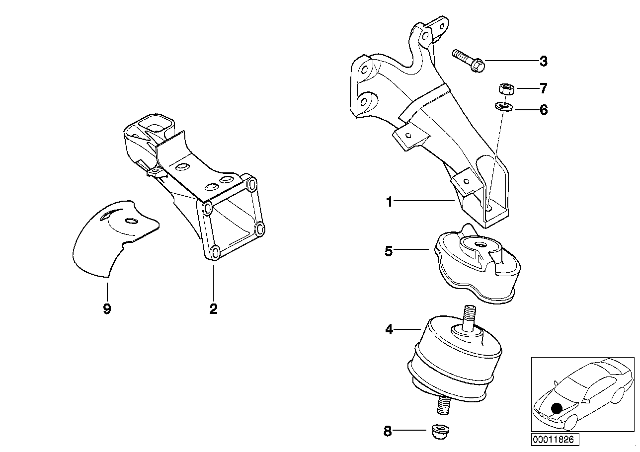 BMW 11811141737 Stopper Engine Bearing