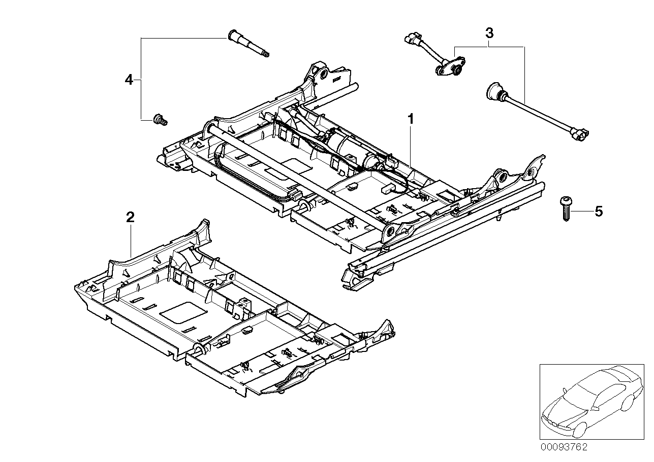 BMW 52107117854 Seat Rail Right