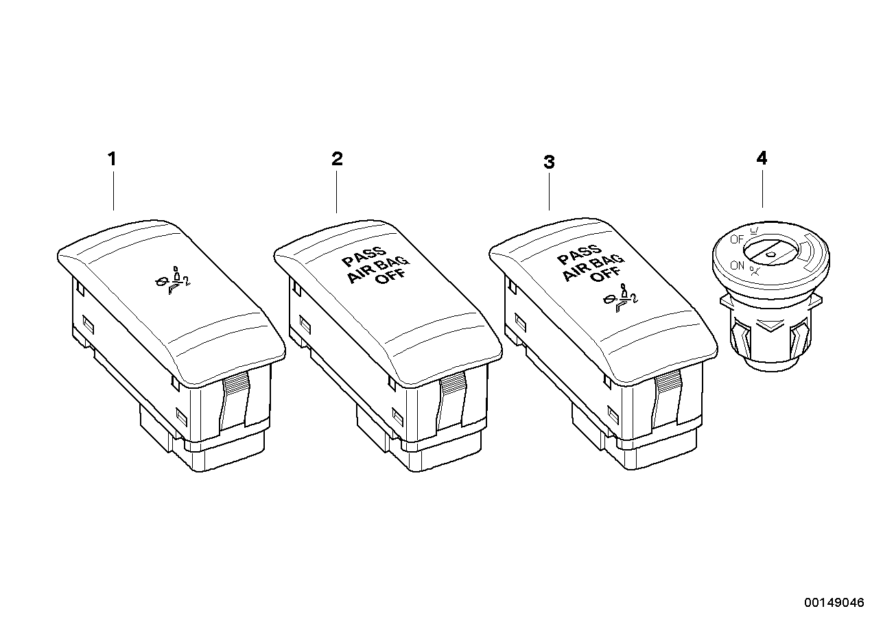 BMW 61316940201 Airbag-Off Indicator