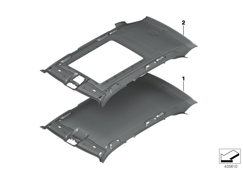 BMW 51447988497 MOLDED HEADLINER, ALCANTARA