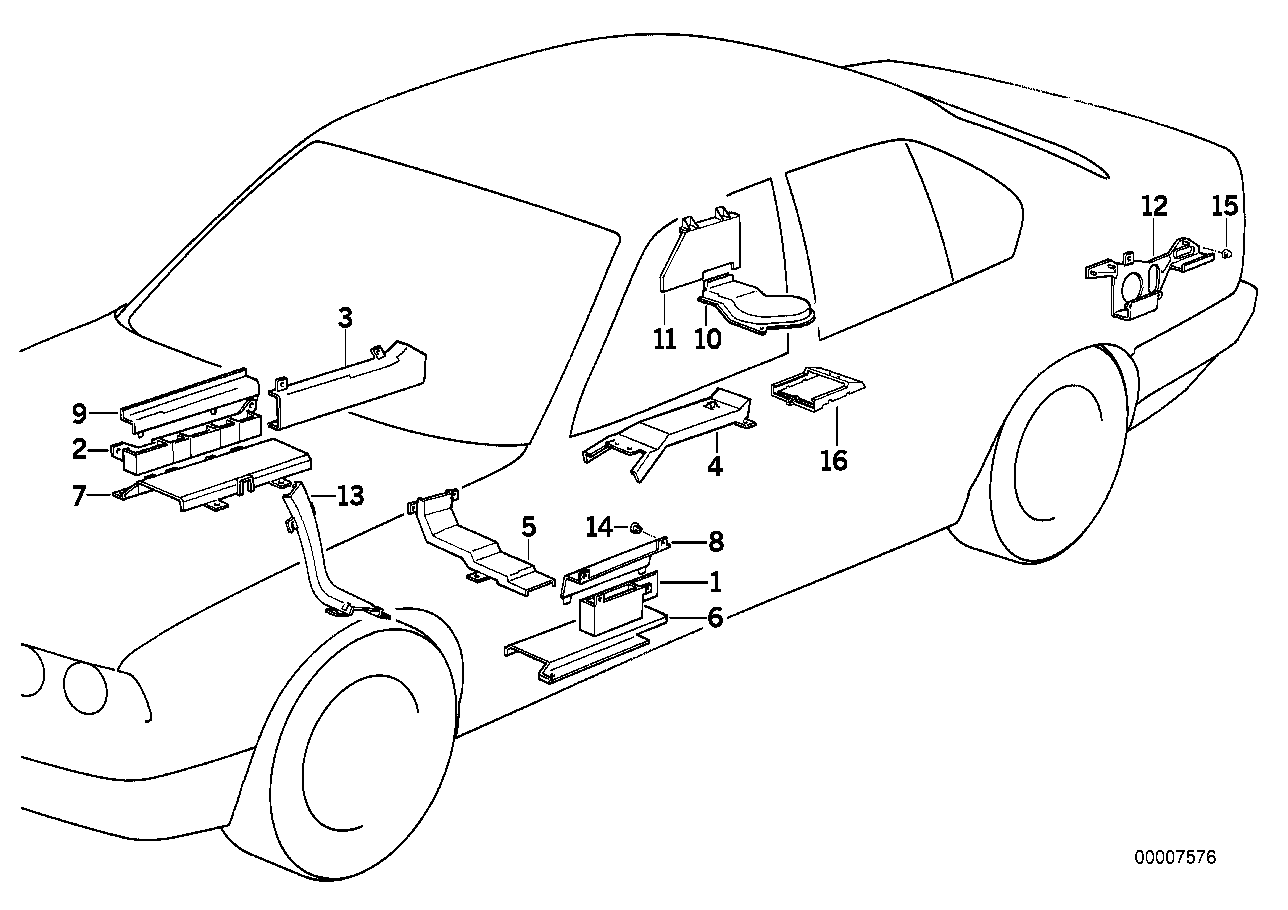 BMW 61131383287 Instrument Carrier For Left Trunk