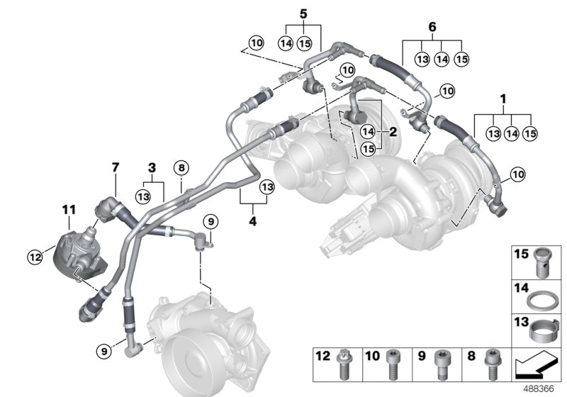 BMW 11538092598 COOLANT LINE, TURBOCHARGER S