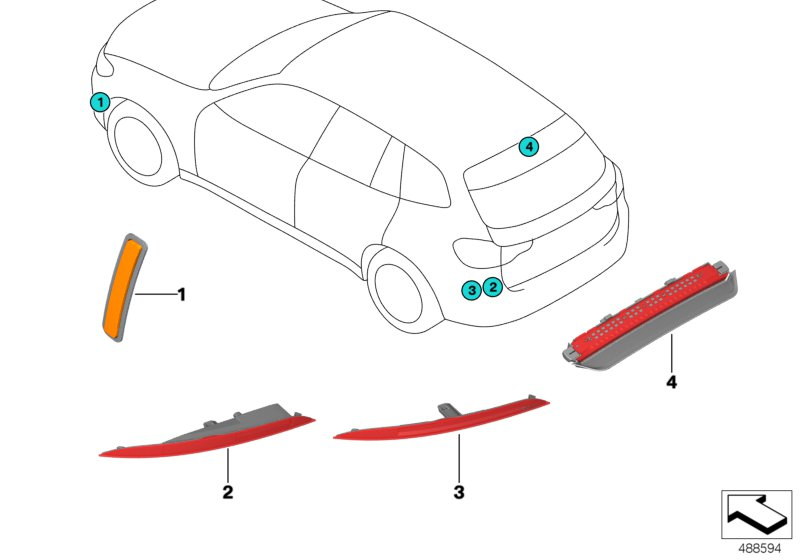 BMW 63257423387 Third Stoplamp