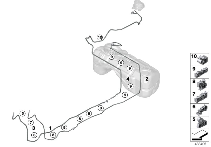 BMW 16137404145 Scavenging Line Rear