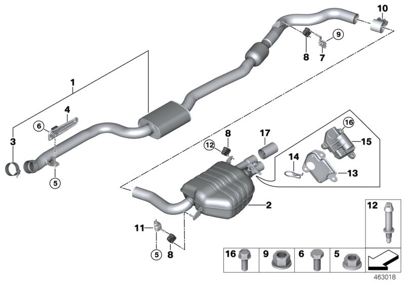 BMW 18308631987 BRACKET, FRONT MUFFLER