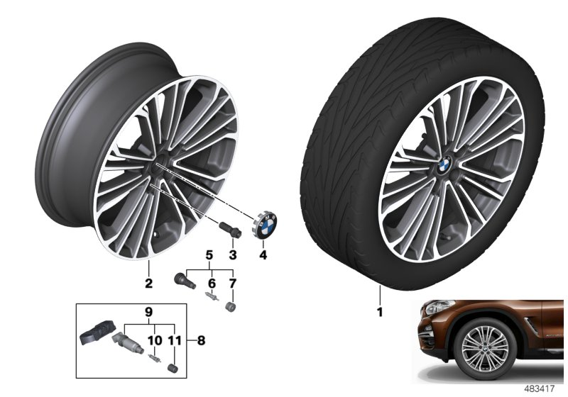 BMW 36116877331 Light Alloy Rim Ferricgrey