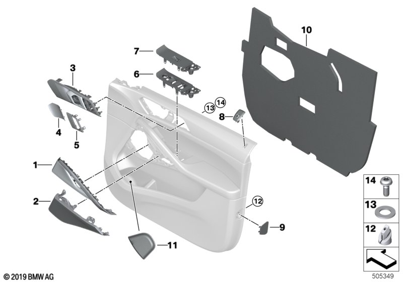 BMW 51217946011 DOOR HANDLE, INSIDE LEFT