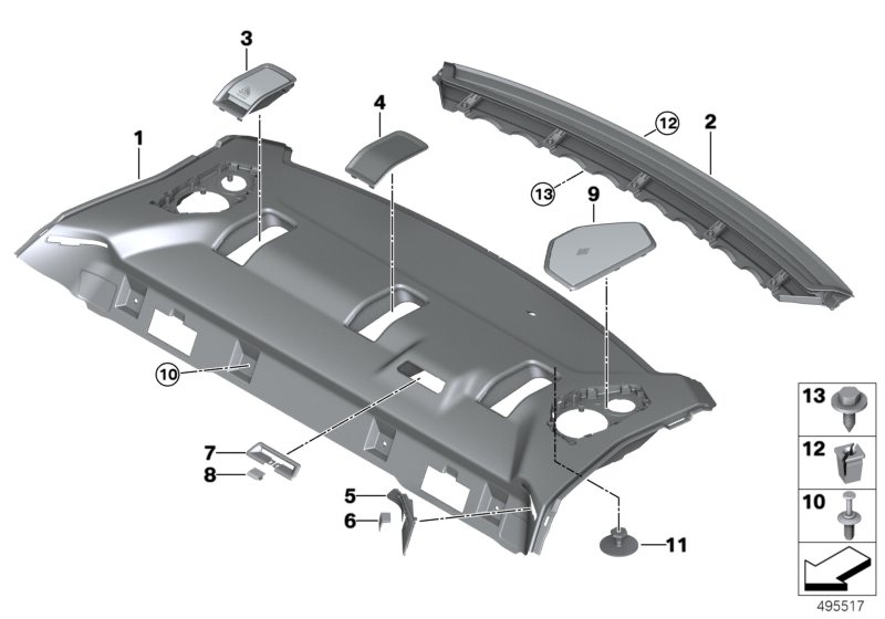 BMW 51468073797 REAR WINDOW SHELF