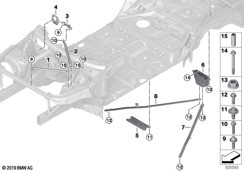 BMW 51617337923 STRUT BRACE BULKHEAD LEFT