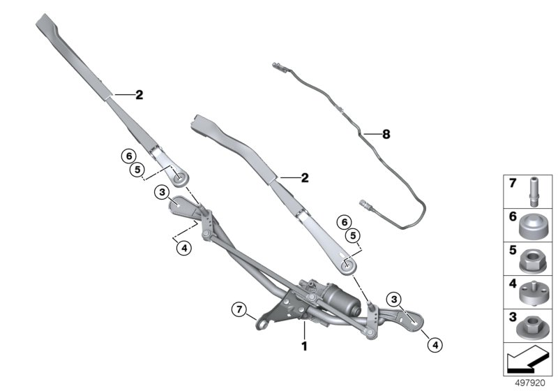 BMW 61617427896 WIPER ARM, DRIVER'S SIDE