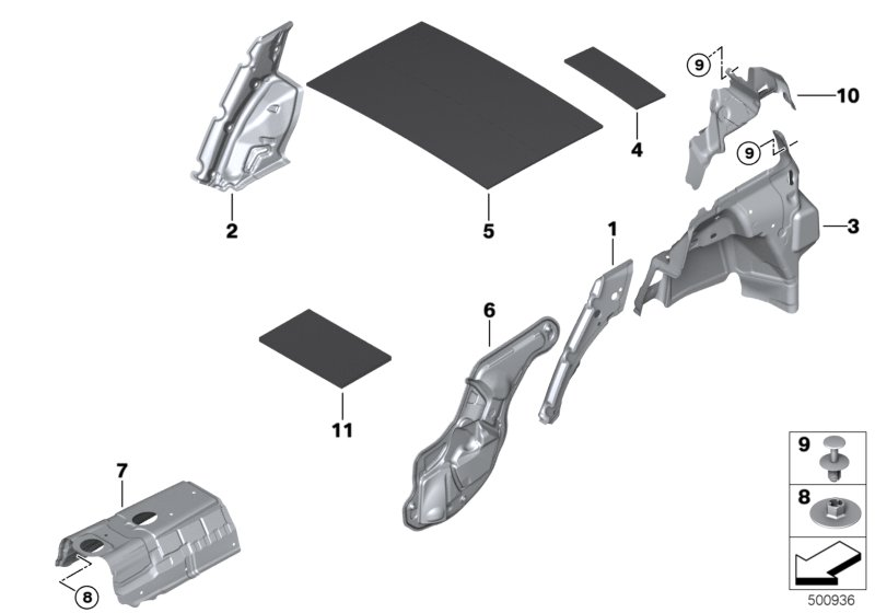 BMW 51487298609 Trunk Cross Member Sound Insulation