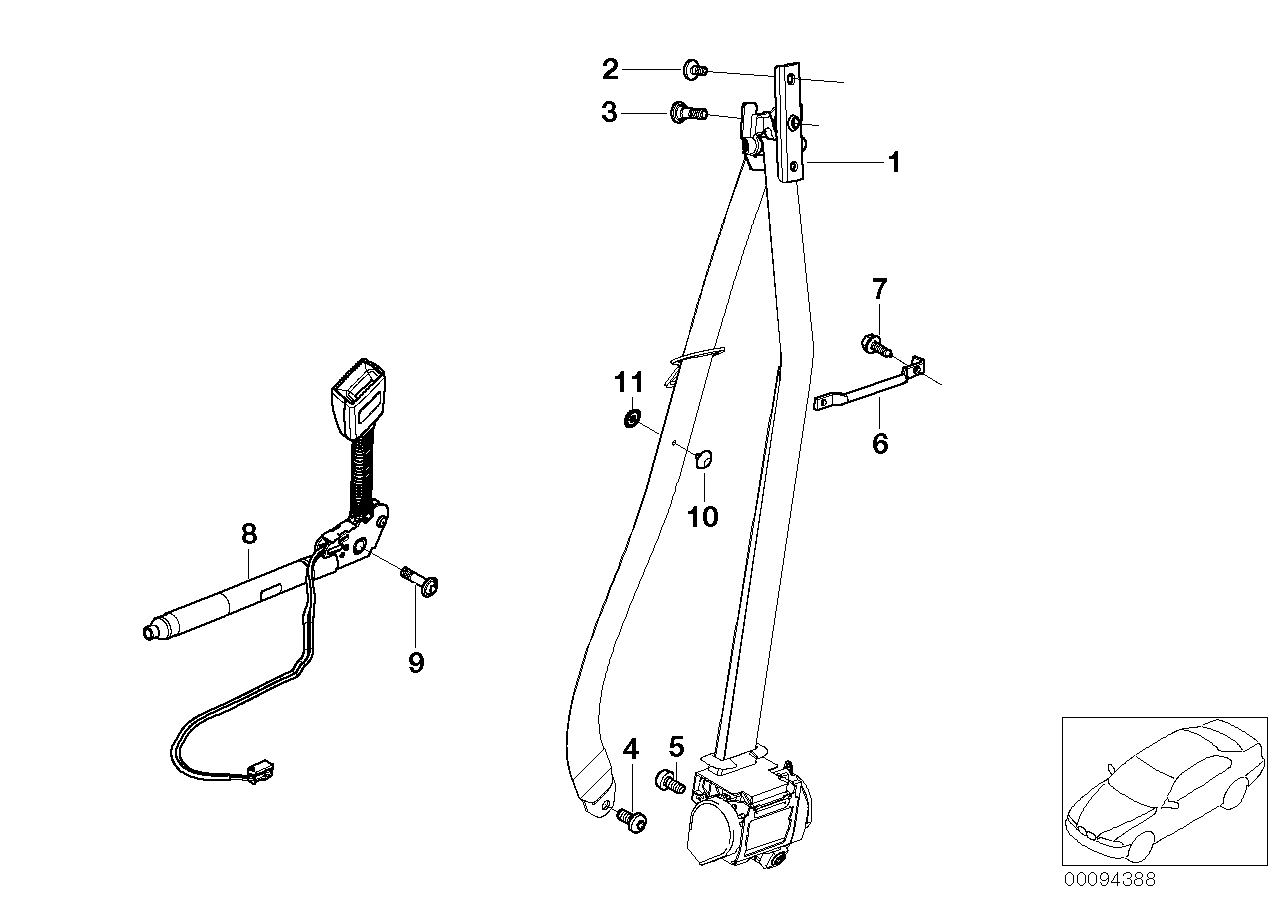 BMW 72117037738 Belt Holder