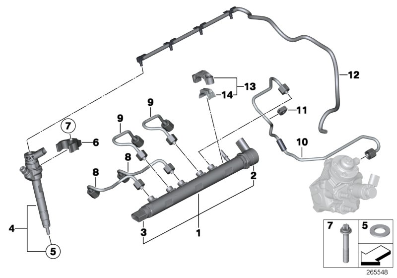 BMW 13537800590 Pressure Hose Assy