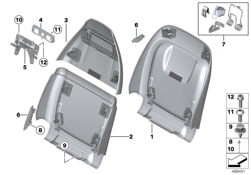 BMW 52108072195 Rear Section, Comfort Seat