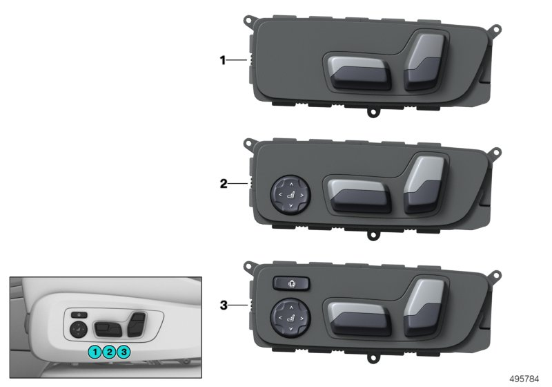 BMW 61316801477 SEAT ADJUSTMENT SWITCH, LEFT