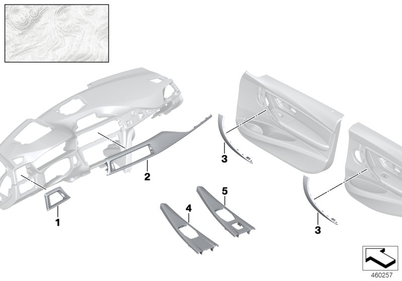 BMW 51167984635 DECOR PANEL FOR CENTRE CONSO