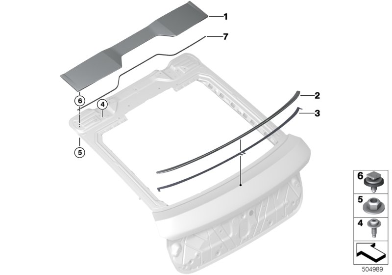 BMW 51625A076B0 ADHESIVE TAPE REAR SPOILER