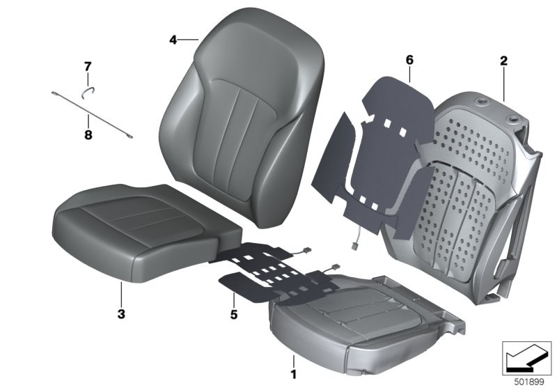 BMW 52108493909 COVER FOR COMFORT BACKREST,L