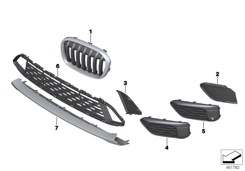 BMW 51117383353 Grid, Centre Open