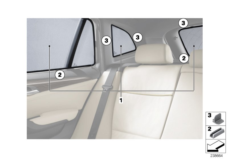 BMW 51462164770 Sun Protection, Rear/Luggage Compartment./Door