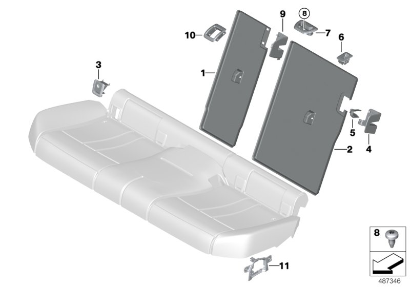 BMW 52207453598 COVER ISOFIX