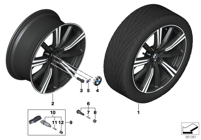 BMW 36116883767 Light Alloy Rim, Black