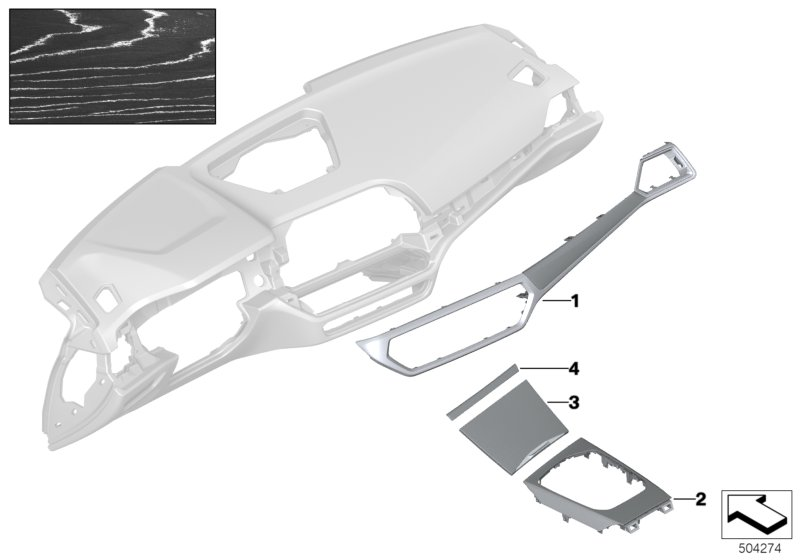 BMW 51167993083 TRIM, CENTER STACK, FINELINE