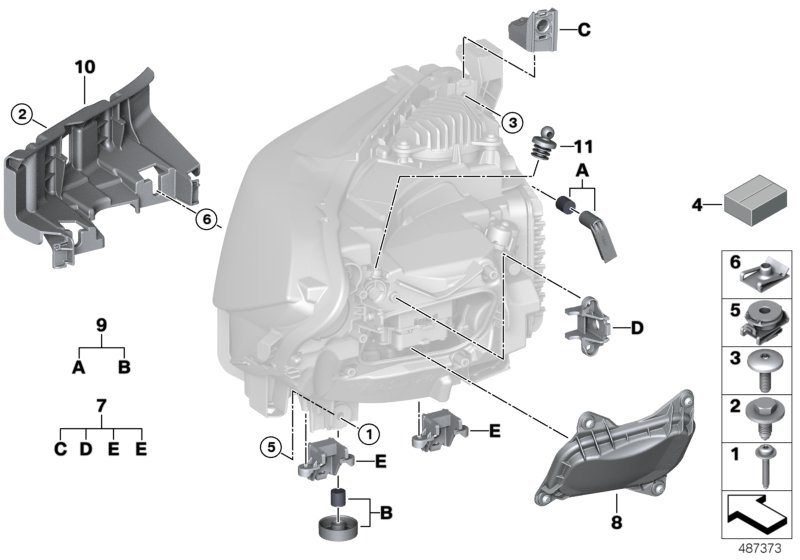 BMW 63117954800 Set, Holder, Headlight