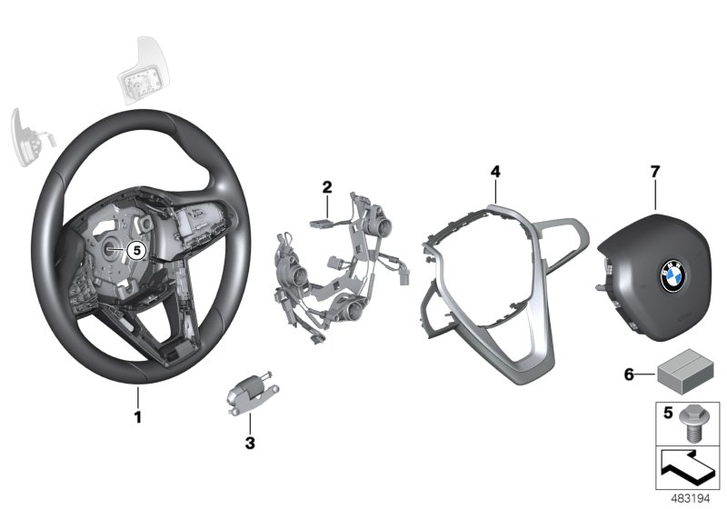 BMW 32309483915 COVER, STEERING WHEEL