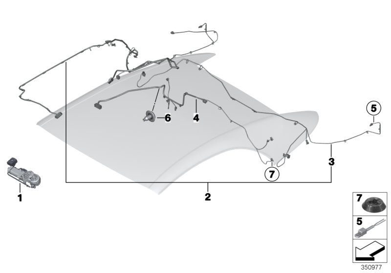 BMW 54347226963 Cable Harness Folding Top