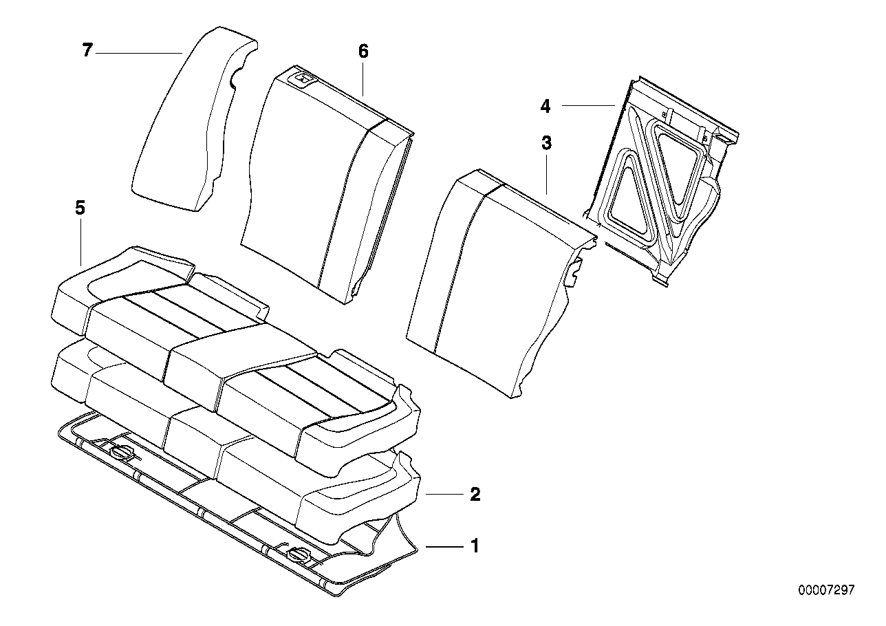 BMW 52208205853 Cover Backrest Cloth Left