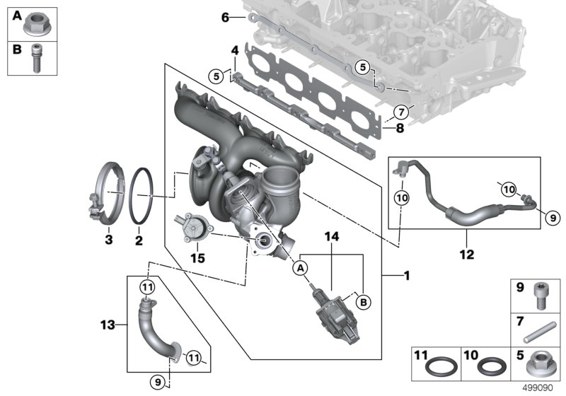 BMW 11425A028A6 OIL RETURN LINE