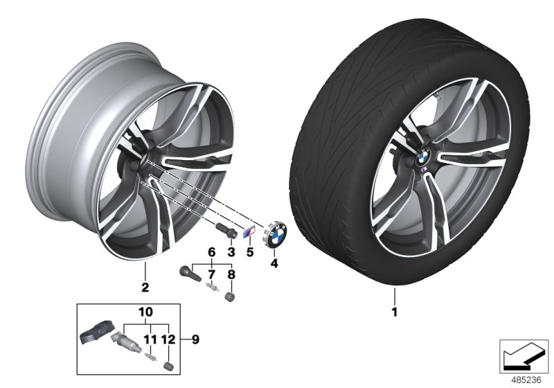 BMW 36118043663 Light Alloy Rim Ferricgrey