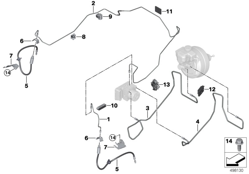 BMW 34301543315 BRACKET FOR BRAKE HOSE, FRON