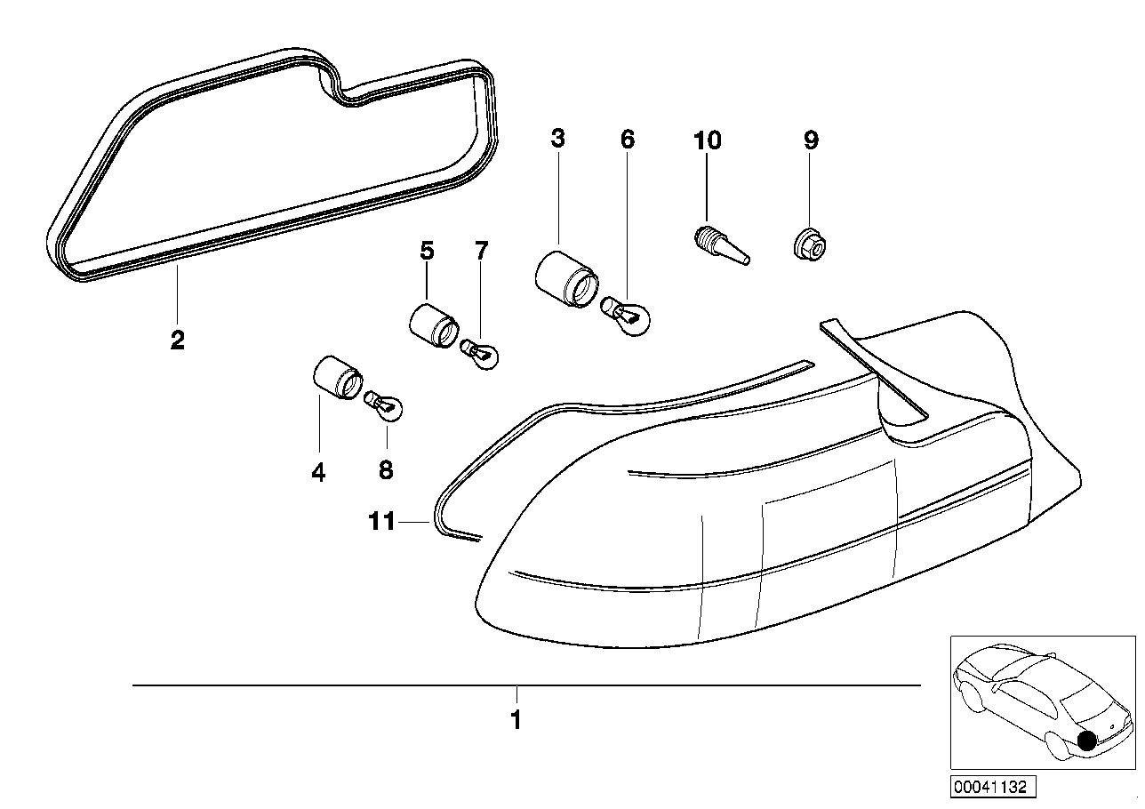 BMW 63212497685 Bulb Socket, Yellow Bulb