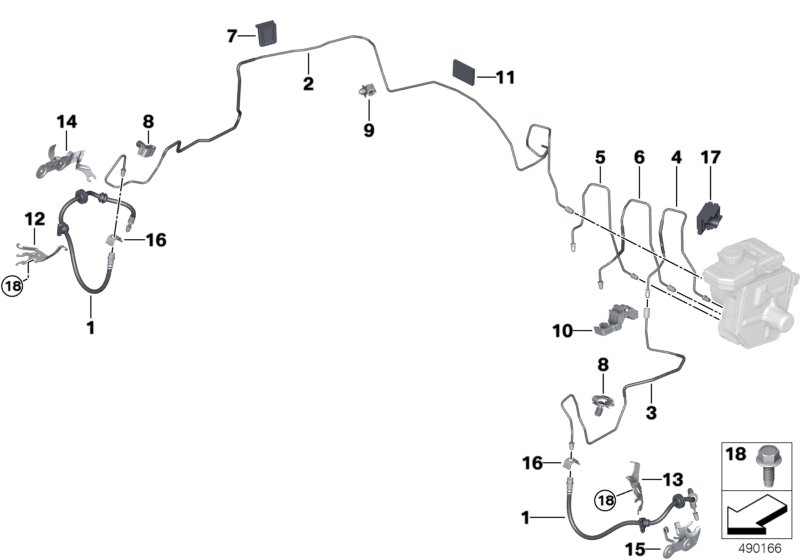 BMW 34306893989 PIPE-INTEGRATED BRAKE SYSTEM