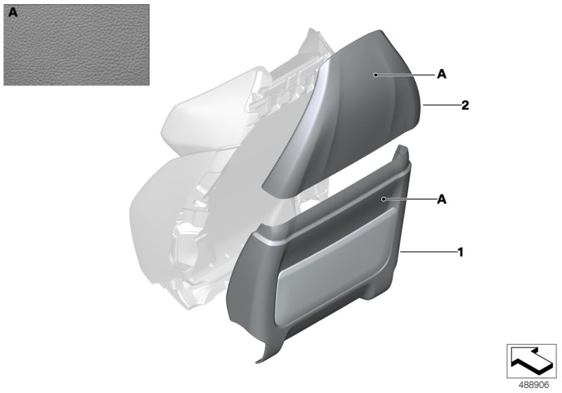 BMW 52107992283 REAR SECTION, COMFORT SEAT