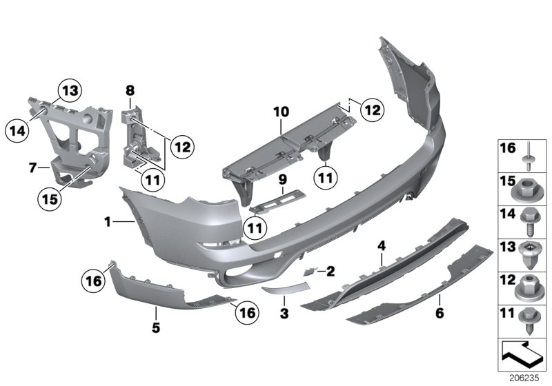 BMW 51127227766 Trim Panel, Bumper, Rear, Bottom