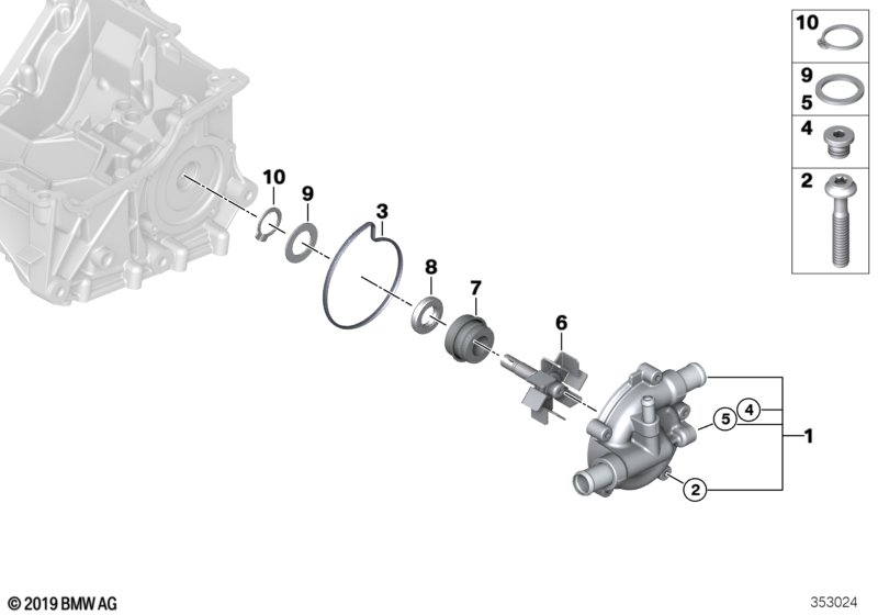 BMW 11518543828 Cover, Coolant Pump