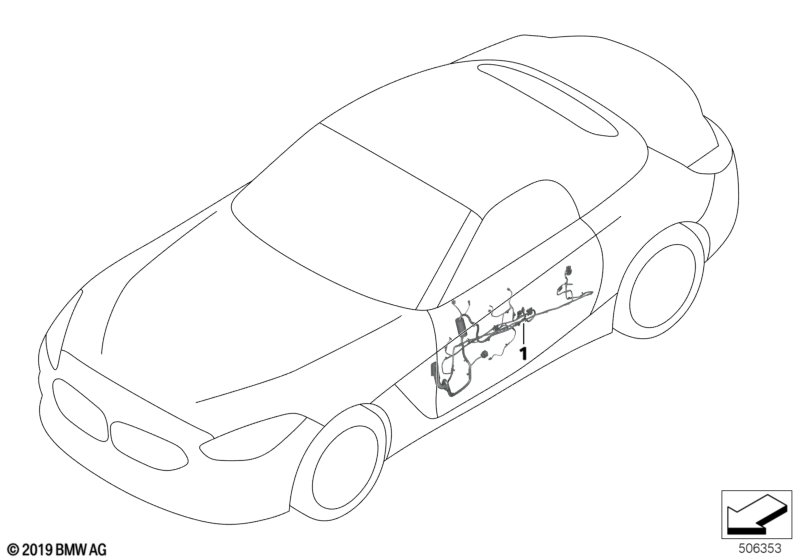 BMW 61129436005 CO-DRIVER'S SIDE DOOR CABLE