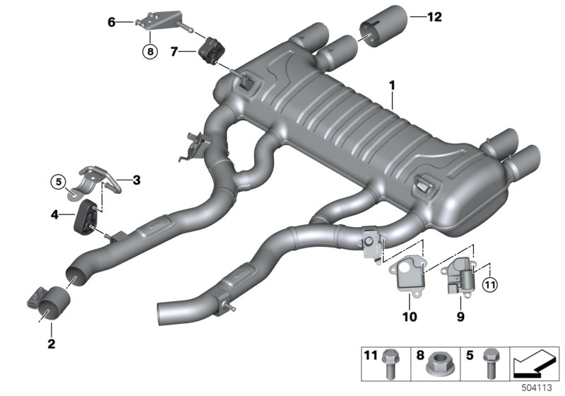 BMW 18208099600 RETAINING BRACKET, RIGHT