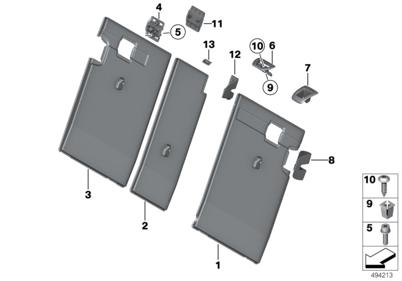 BMW 52207366599 CENTRE COVER, RELEASE