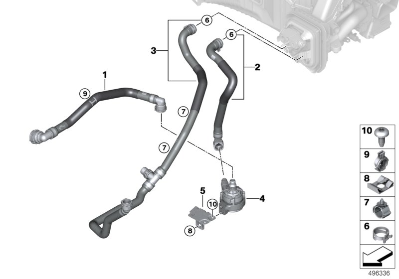 BMW 64219398794 COOLANT HOSE, SUPPLY 1