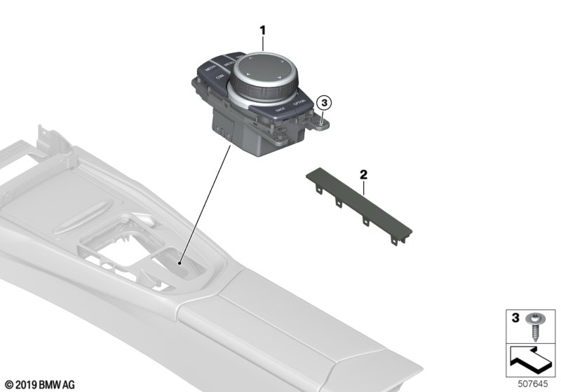 BMW 65826995228 COVER, CENTRAL OPERATING UNI