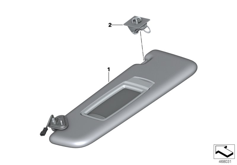 BMW 51167989044 SUN VISOR, ALCANTARA WITH LA