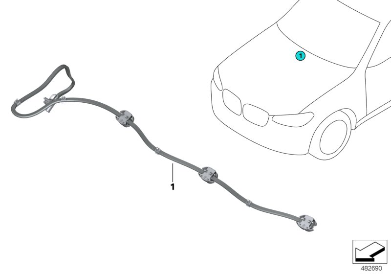 BMW 61662760722 NOZZLE ARRAY WINDOW WASHING