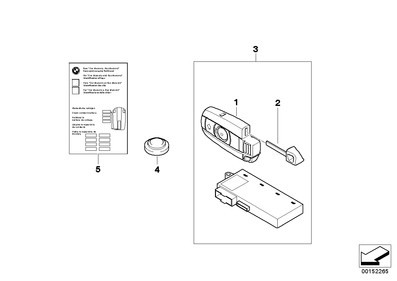 BMW 51210037475 Set Of Keys With Cas Control Unit