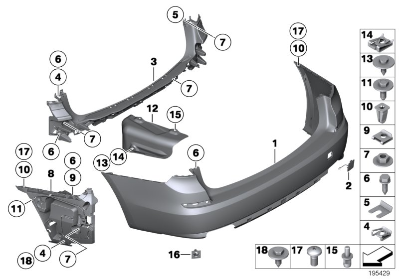 BMW 51127233363 Panel, Bumper, Primed, Rear