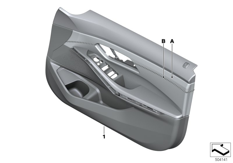 BMW 51417993600 DOOR PANEL, LEATHER, FRONT R