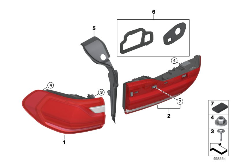 BMW 63217442289 Tail Light "Led" Left Side